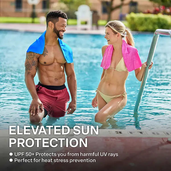 Cold Factor Instant Cooling PVA Towel – Long-Lasting Evaporative Cooling, UPF 50+ UV Protection for Athletes, Hiking & Outdoor Sports