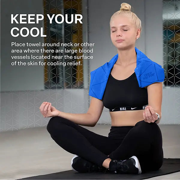 Cold Factor Instant Cooling PVA Towel – Long-Lasting Evaporative Cooling, UPF 50+ UV Protection for Athletes, Hiking & Outdoor Sports