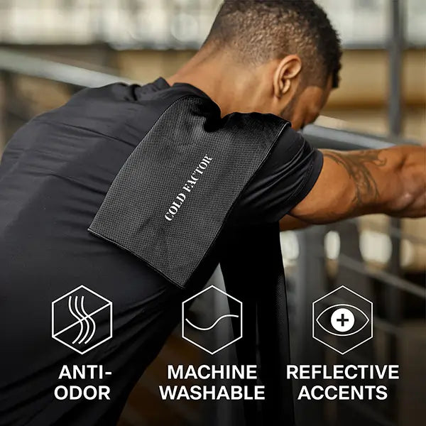 Cold Factor Instant Cooling Microfiber Towel – Long-Lasting, UV Protection, Sweat-Activated Cooling for Yoga, Running & Outdoor Sports