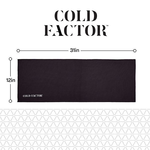 Cold Factor Instant Cooling Microfiber Towel – Long-Lasting, UV Protection, Sweat-Activated Cooling for Yoga, Running & Outdoor Sports