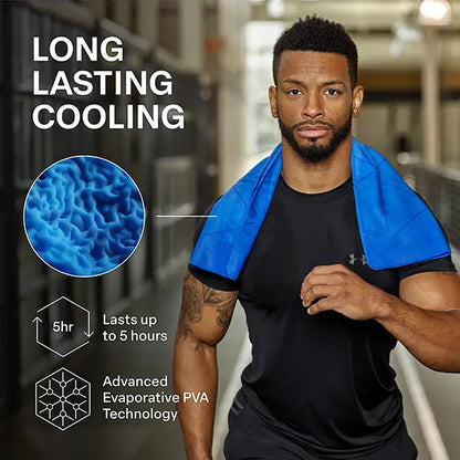 Cold Factor Instant Cooling PVA Towel – Long-Lasting Evaporative Cooling, UPF 50+ UV Protection for Athletes, Hiking & Outdoor Sports