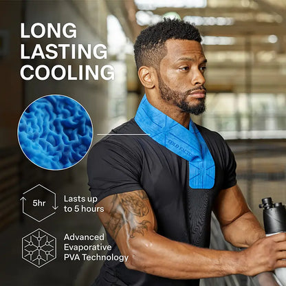Instant Cooling PVA Neck Wrap Towel – Long-Lasting, Reusable, UPF 50+ Sun Protection for Sports & Outdoor Activities