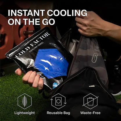 Cold Factor Instant Cooling PVA Towel – Long-Lasting Evaporative Cooling, UPF 50+ UV Protection for Athletes, Hiking & Outdoor Sports