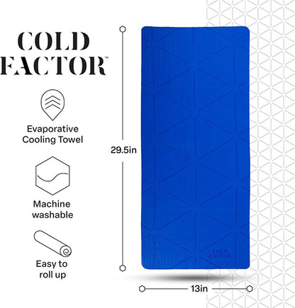 Cold Factor Instant Cooling PVA Towel – Long-Lasting Evaporative Cooling, UPF 50+ UV Protection for Athletes, Hiking & Outdoor Sports