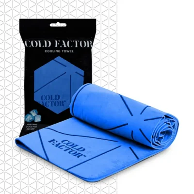 Cold Factor Instant Cooling PVA Towel – Long-Lasting Evaporative Cooling, UPF 50+ UV Protection for Athletes, Hiking & Outdoor Sports
