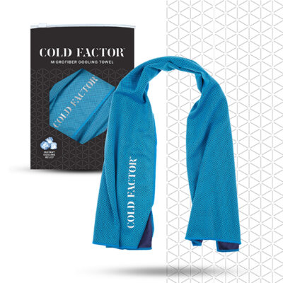 Cold Factor Instant Cooling Microfiber Towel – Long-Lasting, UV Protection, Sweat-Activated Cooling for Yoga, Running & Outdoor Sports
