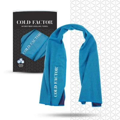 Cold Factor Instant Cooling Microfiber Towel – Long-Lasting, UV Protection, Sweat-Activated Cooling for Yoga, Running & Outdoor Sports